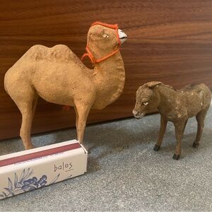 Handcrafted Camel and Donkey Figurines - Brown